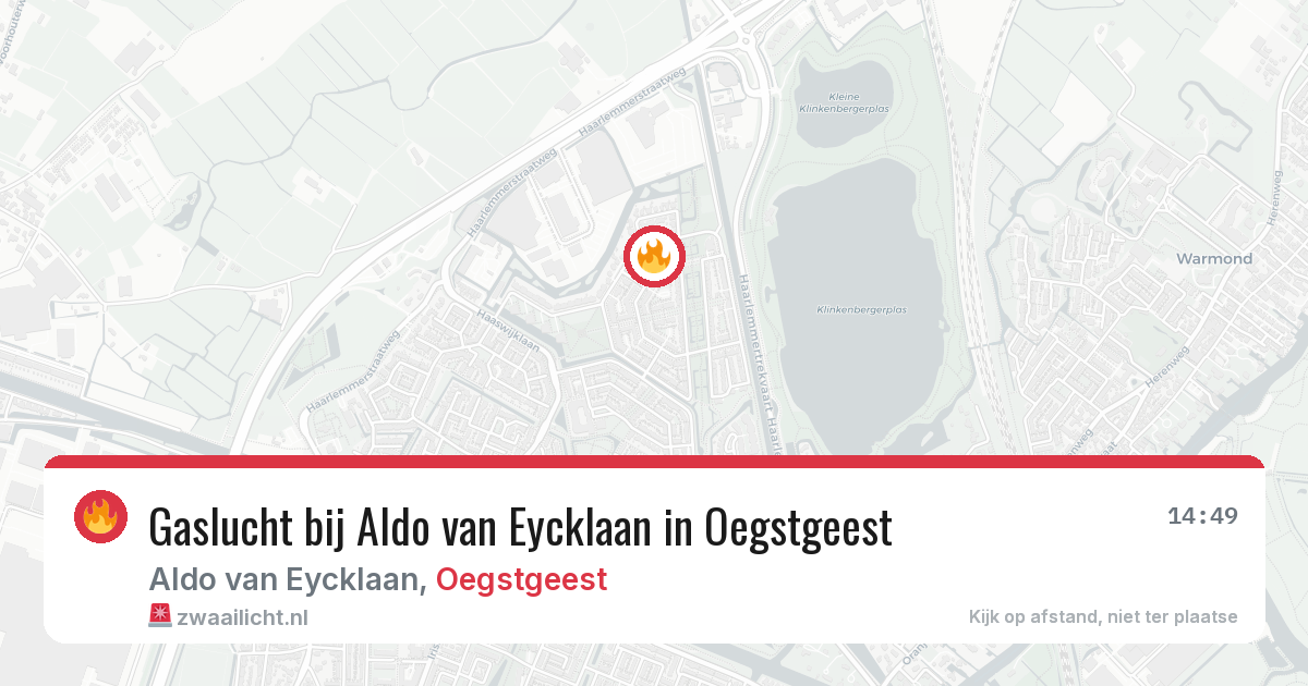 Gaslucht bij Aldo van Eycklaan in Oegstgeest — 2 jun 2026
