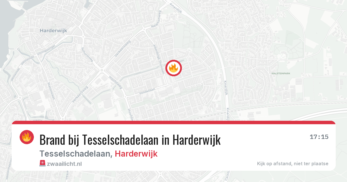 Brand bij Tesselschadelaan in Harderwijk — 6 aug 2026