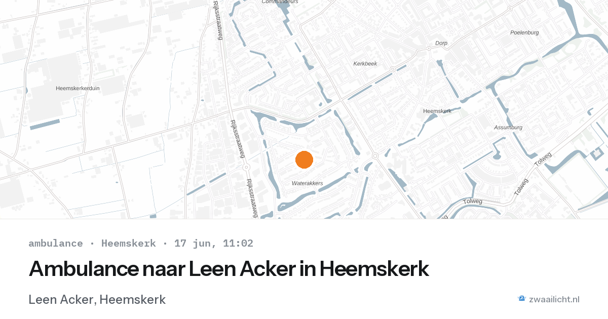 Ambulance naar Leen Acker in Heemskerk — 17 jun 2026