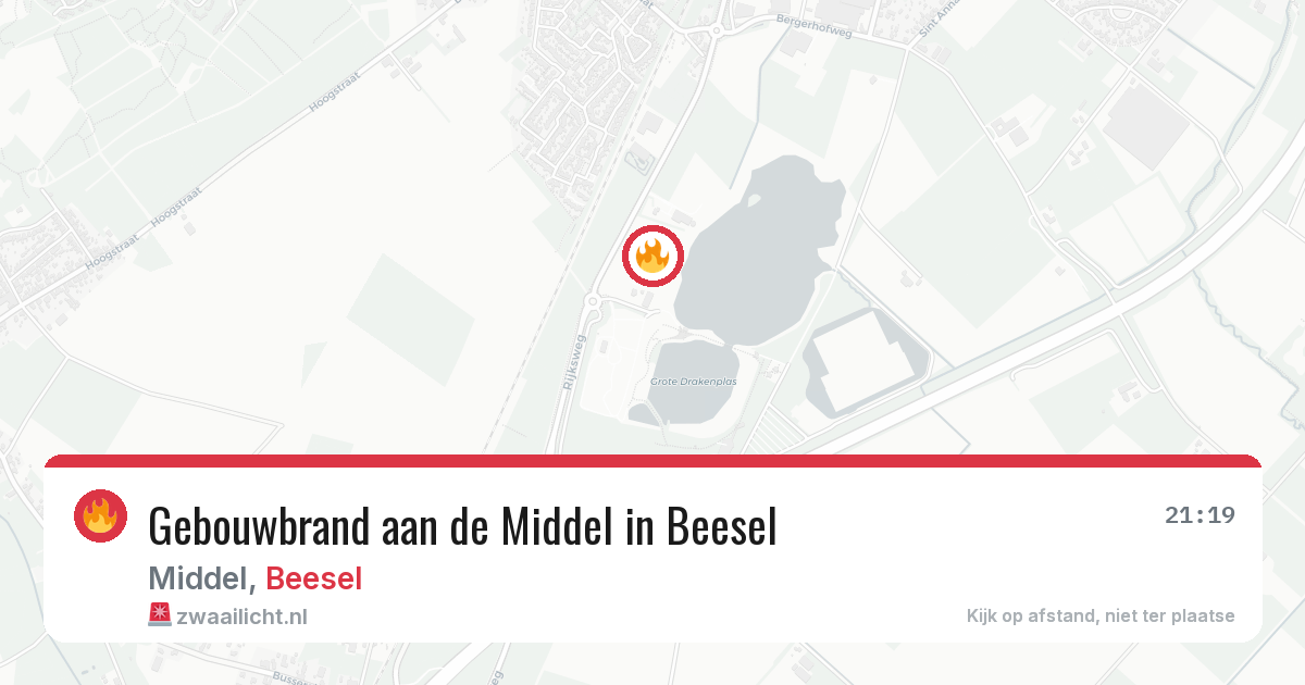 Gebouwbrand aan de Middel in Beesel — 14 apr 2026