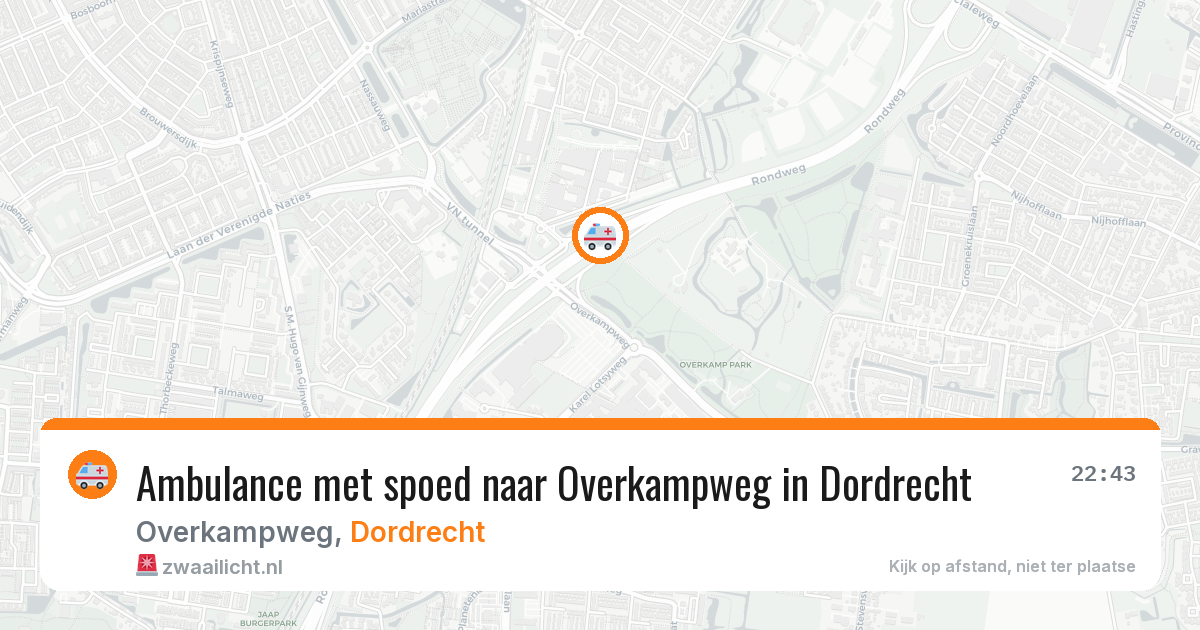 Ambulance met spoed naar Overkampweg in Dordrecht — 25 jun 2026