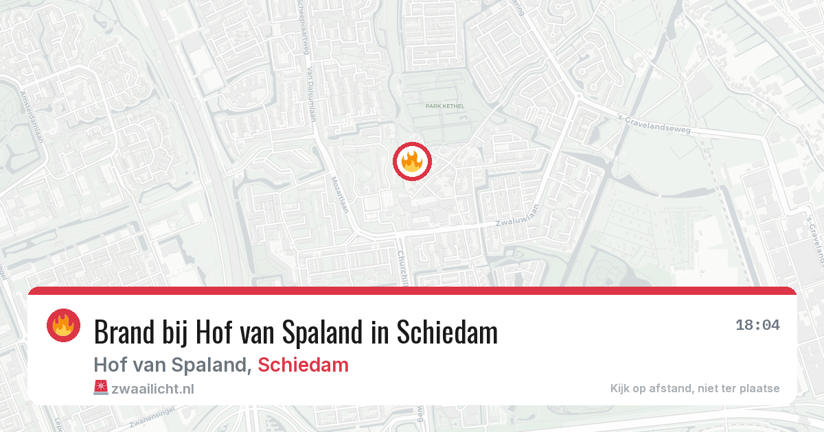 Brand bij Hof van Spaland in Schiedam — 7 jul 2026