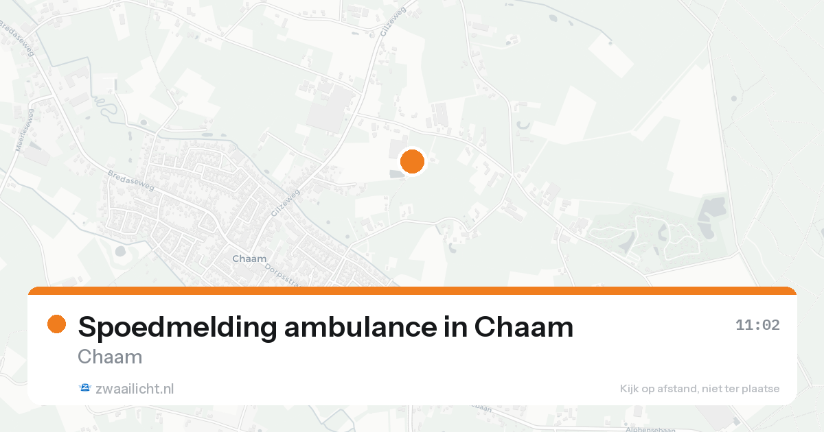 Spoedmelding ambulance in Chaam — 18 jun 2026