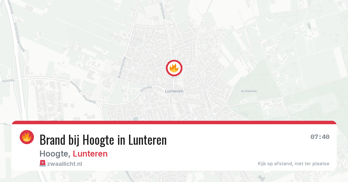 Brand bij Hoogte in Lunteren — 27 jun 2026