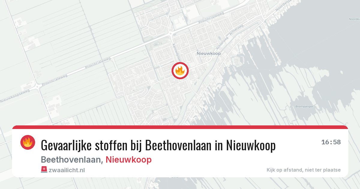Gevaarlijke stoffen bij Beethovenlaan in Nieuwkoop — 13 aug 2026