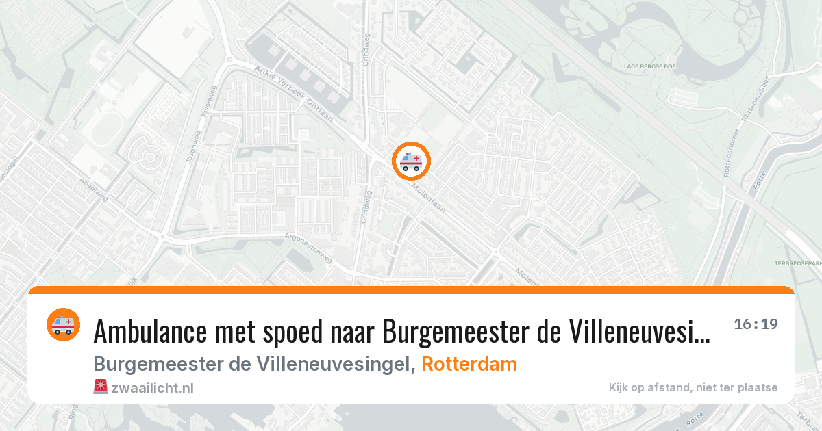 Ambulance met spoed naar Burgemeester de Villeneuvesingel in Rotterdam — 18 jun 2026