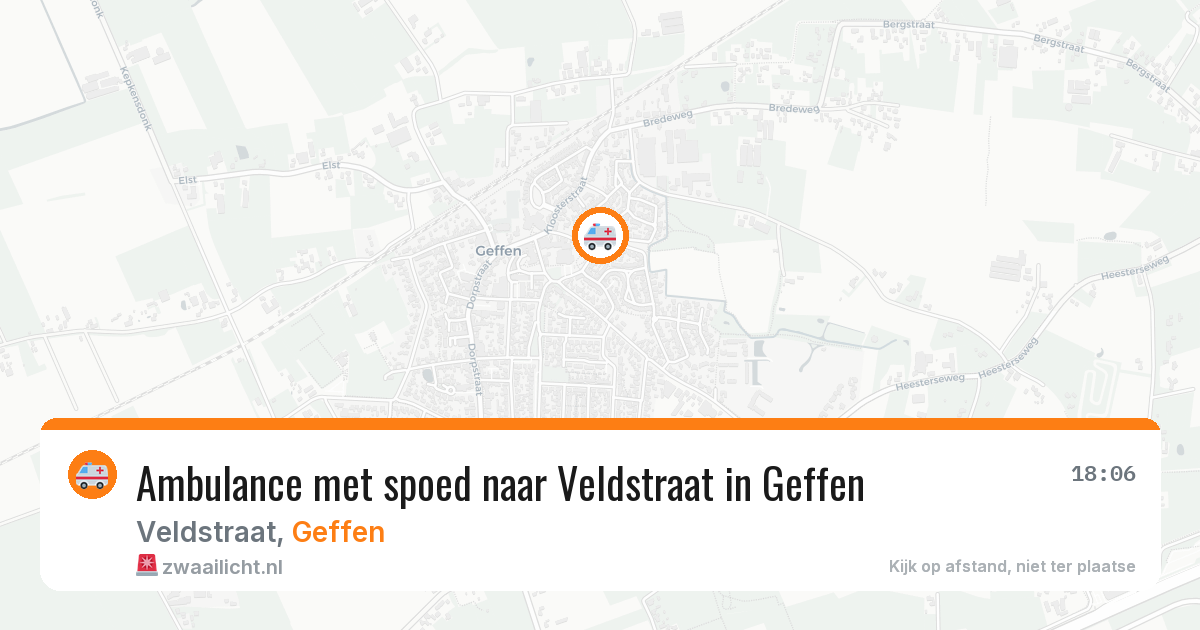 Ambulance met spoed naar Veldstraat in Geffen — 20 mrt 2026
