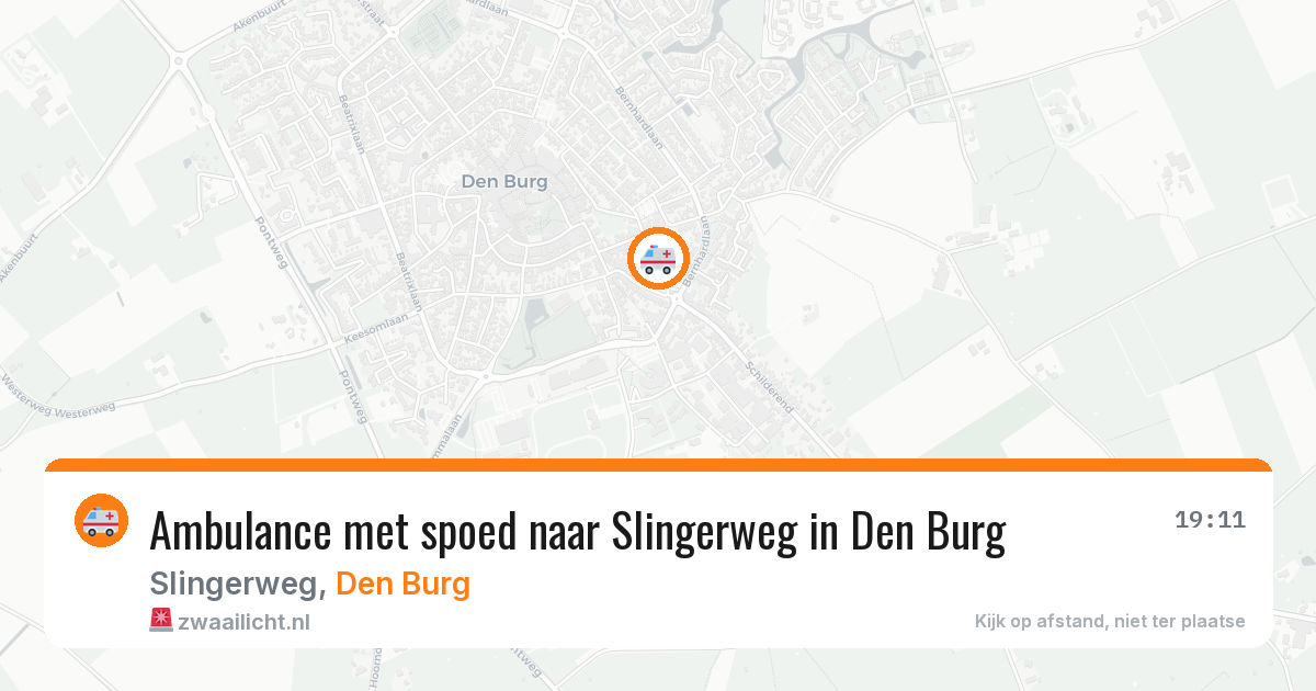Ambulance met spoed naar Slingerweg in Den Burg — 15 jul 2026