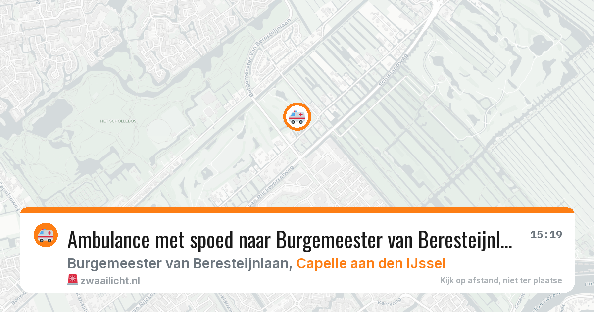 Ambulance met spoed naar Burgemeester van Beresteijnlaan in Capelle aan den IJssel — 15 jul 2026