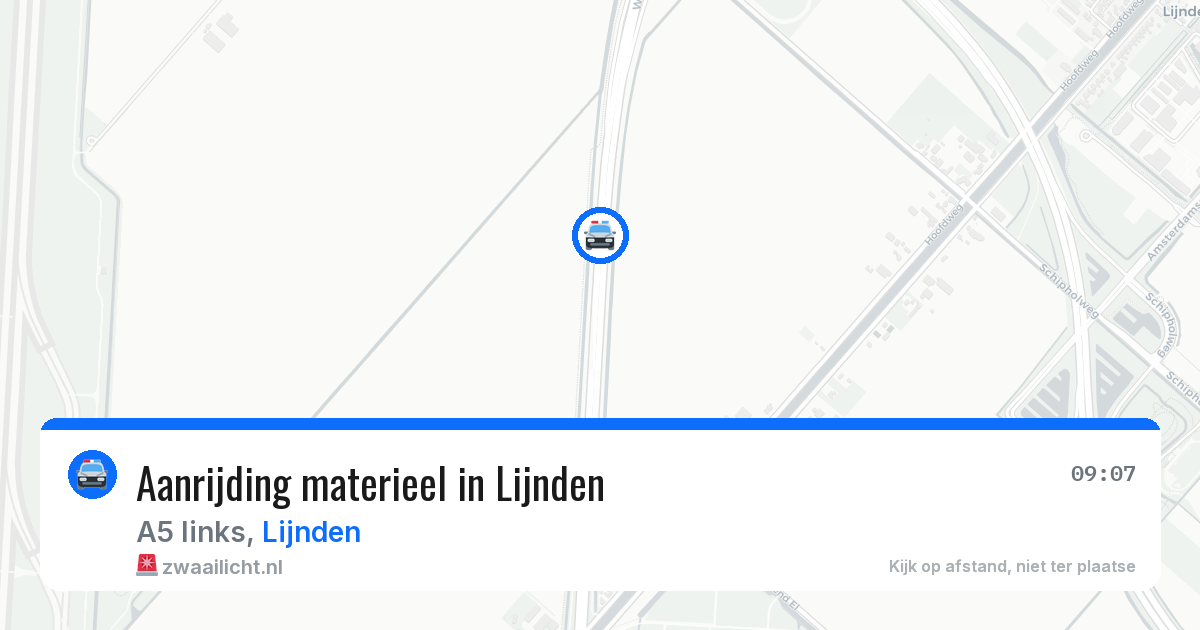 Aanrijding materieel in Lijnden — 12 aug 2026