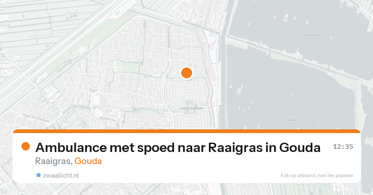 Ambulance met spoed naar Raaigras in Gouda — 18 aug 2026