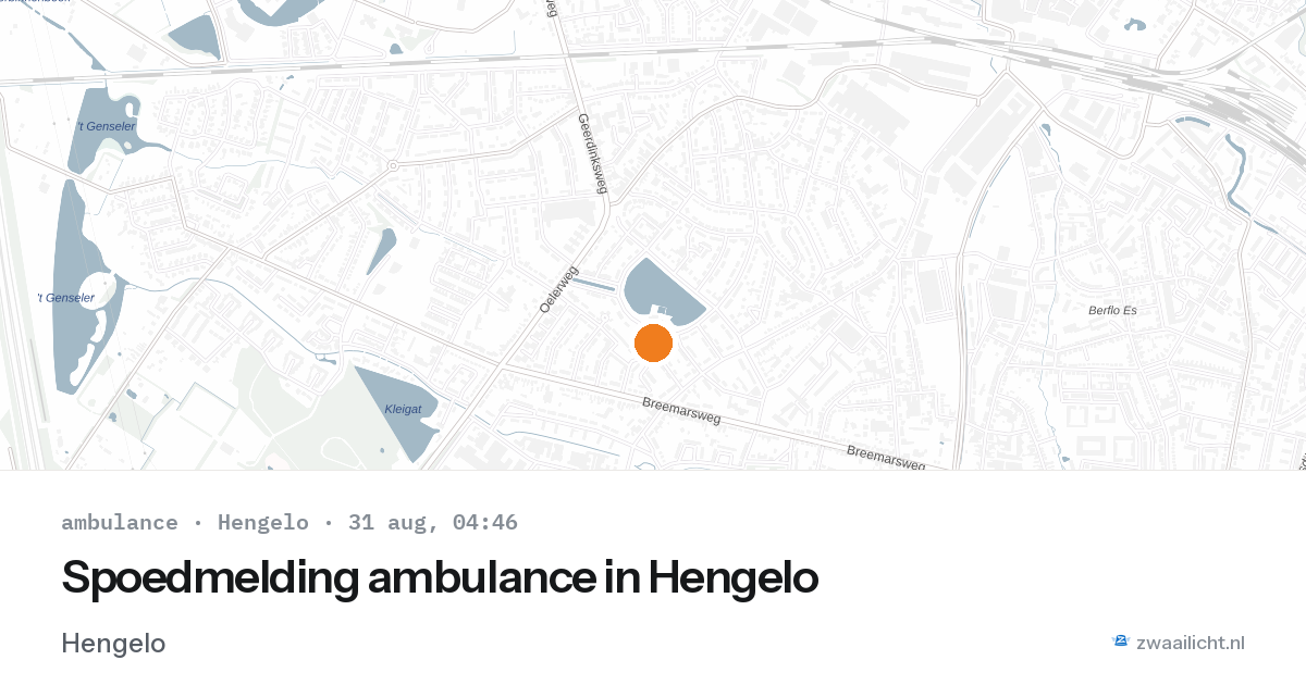 Spoedmelding ambulance in Hengelo — 31 aug 2026