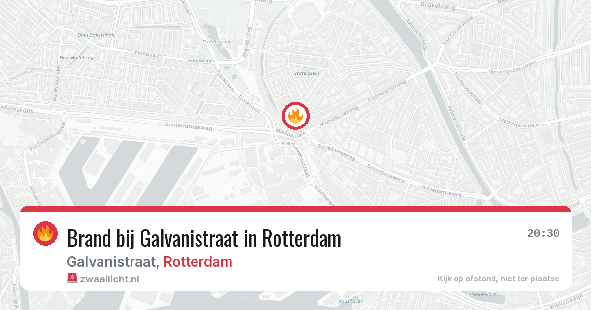 Brand bij Galvanistraat in Rotterdam — 8 aug 2026
