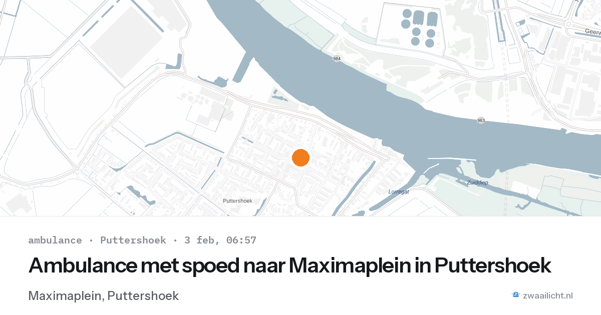 Ambulance met spoed naar Maximaplein in Puttershoek — 3 feb 2026