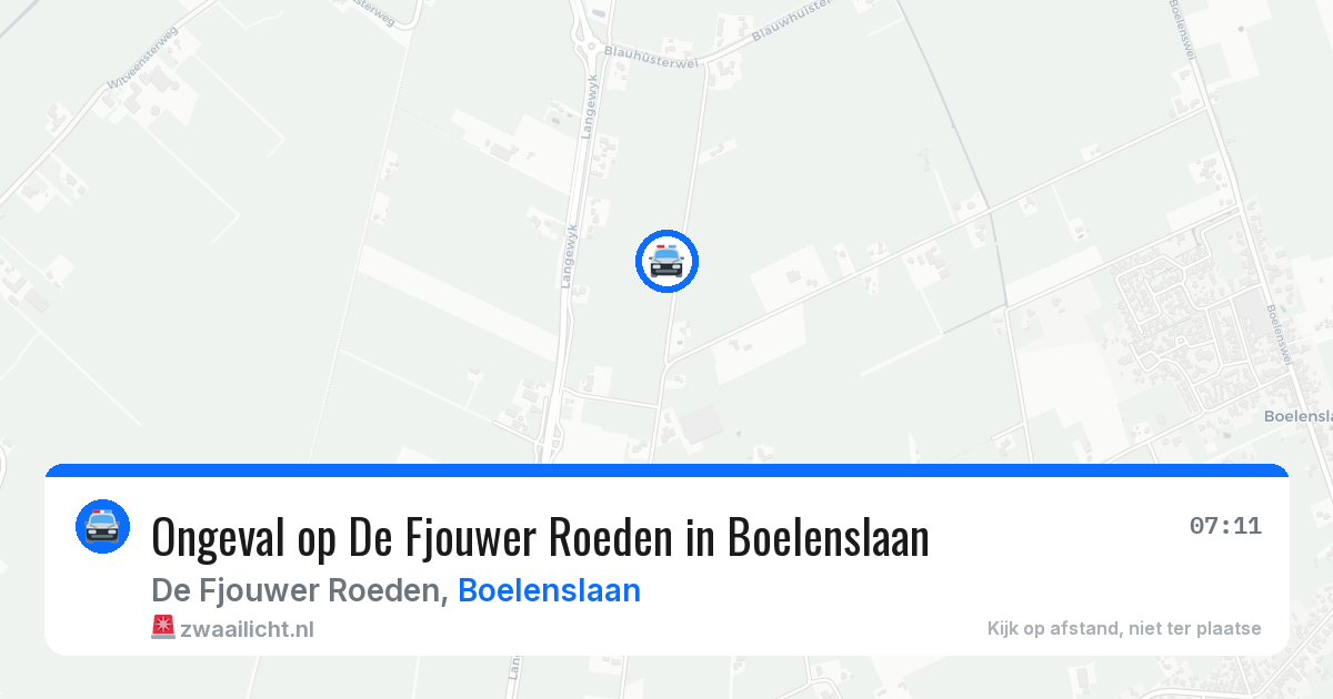 Ongeval op De Fjouwer Roeden in Boelenslaan — 23 jun 2026