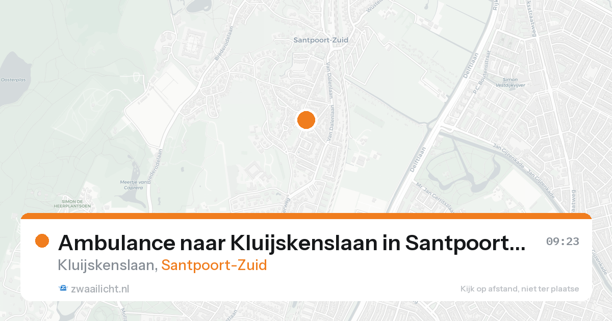 Ambulance naar Kluijskenslaan in Santpoort-Zuid — 20 aug 2026