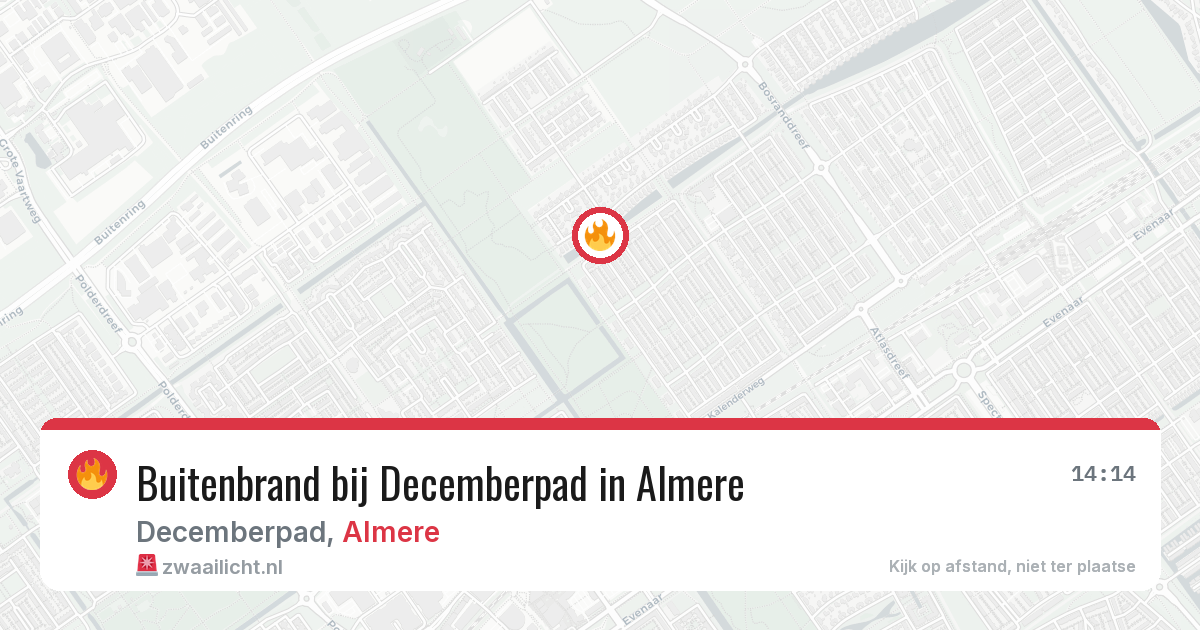Buitenbrand bij Decemberpad in Almere — 28 jul 2026