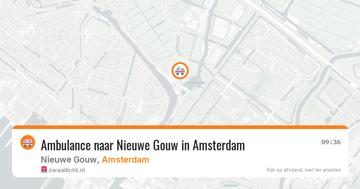 Ambulance naar Nieuwe Gouw in Amsterdam — 6 aug 2026