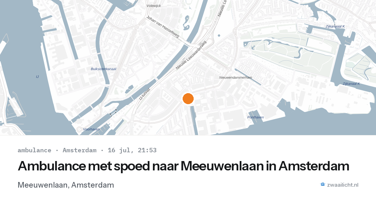 Ambulance met spoed naar Meeuwenlaan in Amsterdam — 16 jul 2026