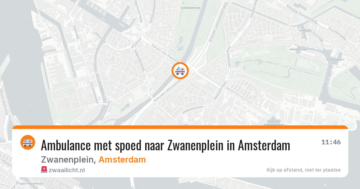 Ambulance met spoed naar Zwanenplein in Amsterdam — 9 mei 2026