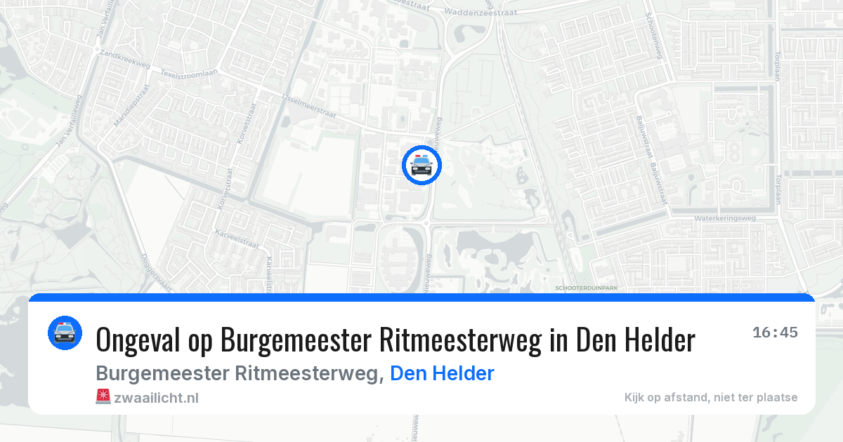 Ongeval op Burgemeester Ritmeesterweg in Den Helder — 25 mrt 2026