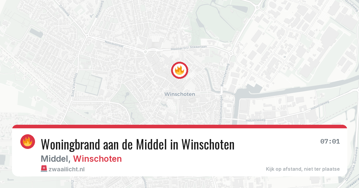Woningbrand aan de Middel in Winschoten — 14 jun 2026