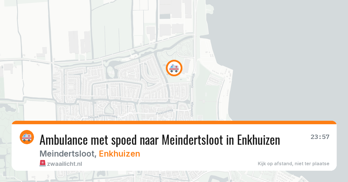 Ambulance met spoed naar Meindertsloot in Enkhuizen — 27 jul 2026