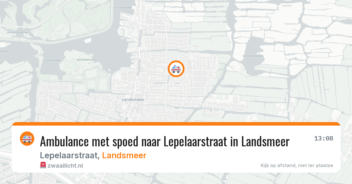 Ambulance met spoed naar Lepelaarstraat in Landsmeer — 10 mei 2026