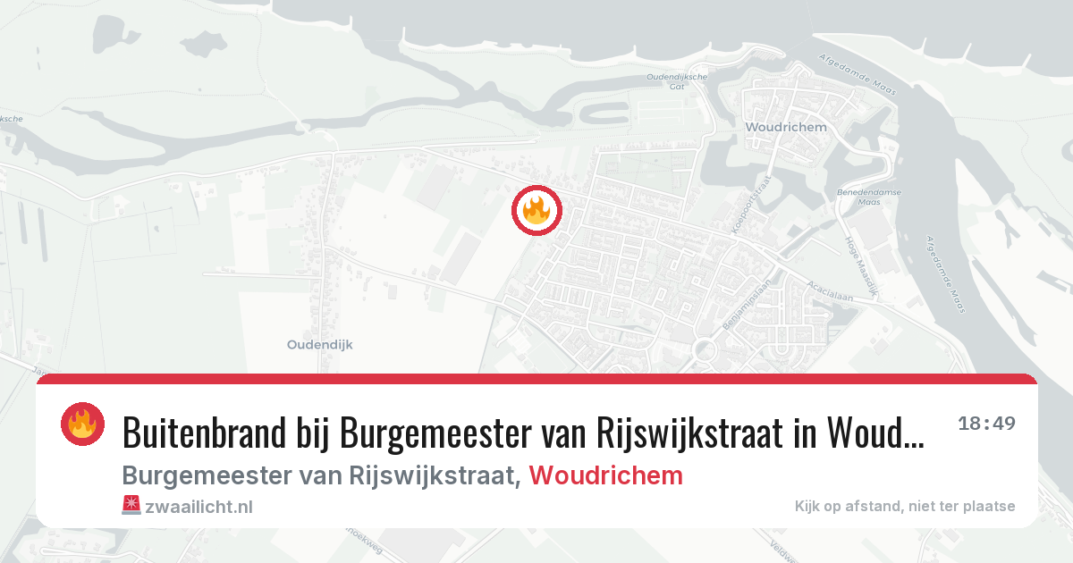 Buitenbrand bij Burgemeester van Rijswijkstraat in Woudrichem — 16 mei 2026