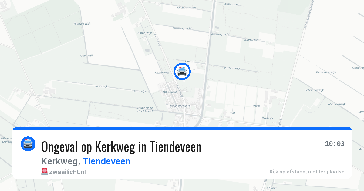 Ongeval op Kerkweg in Tiendeveen — 23 jul 2026
