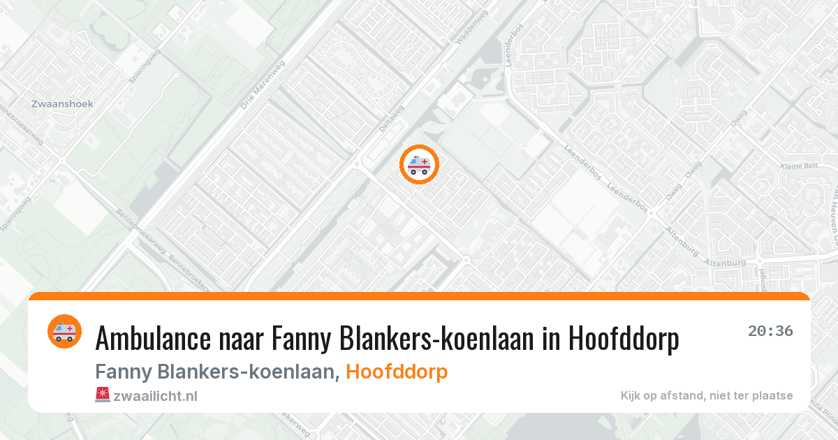 Ambulance naar Fanny Blankers-koenlaan in Hoofddorp — 9 aug 2026