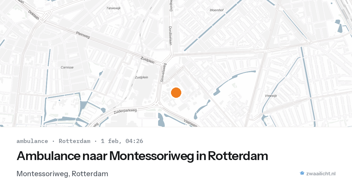 Ambulance naar Montessoriweg in Rotterdam — 1 feb 2026