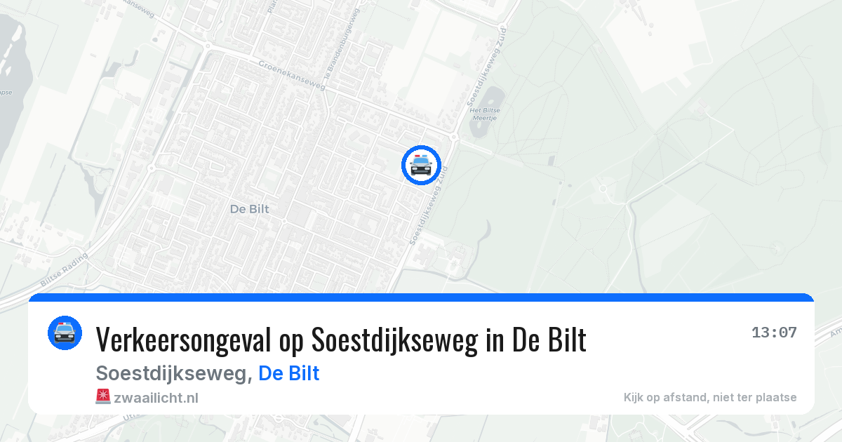 Verkeersongeval op Soestdijkseweg in De Bilt — 16 jun 2026