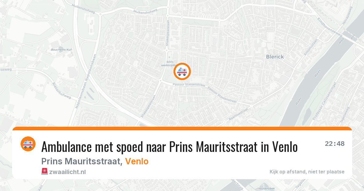 Ambulance met spoed naar Prins Mauritsstraat in Venlo — 29 jul 2026