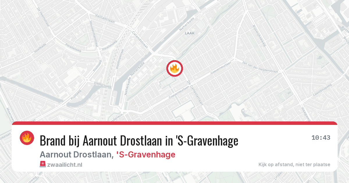 Brand bij Aarnout Drostlaan in 'S-Gravenhage — 7 mrt 2026