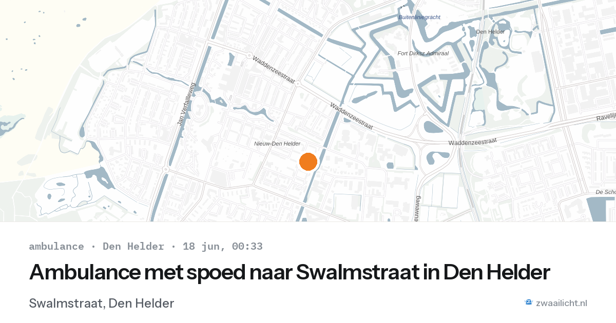 Ambulance met spoed naar Swalmstraat in Den Helder — 17 jun 2026