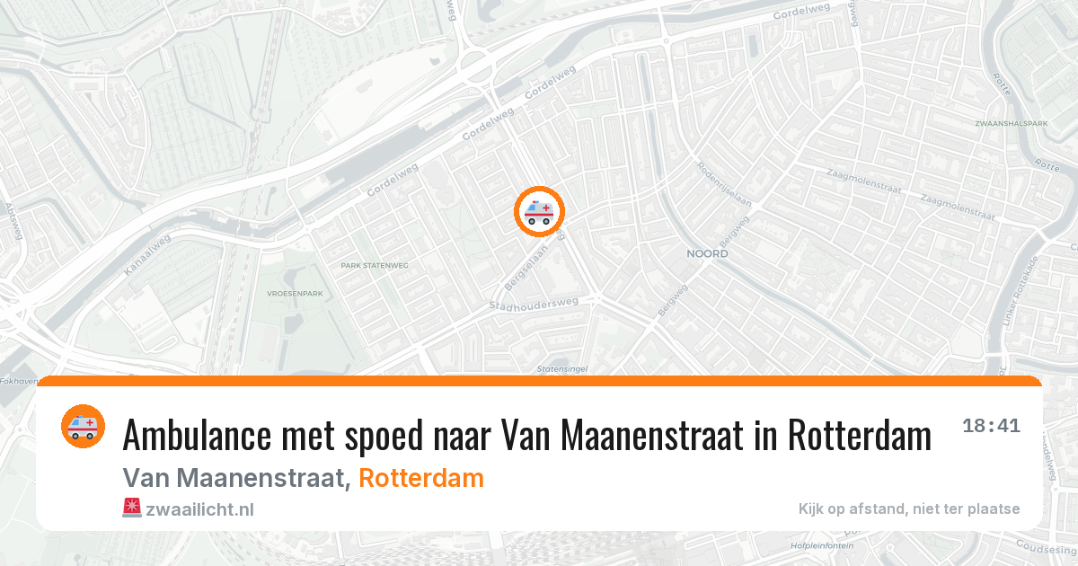 Ambulance met spoed naar Van Maanenstraat in Rotterdam — 5 aug 2026