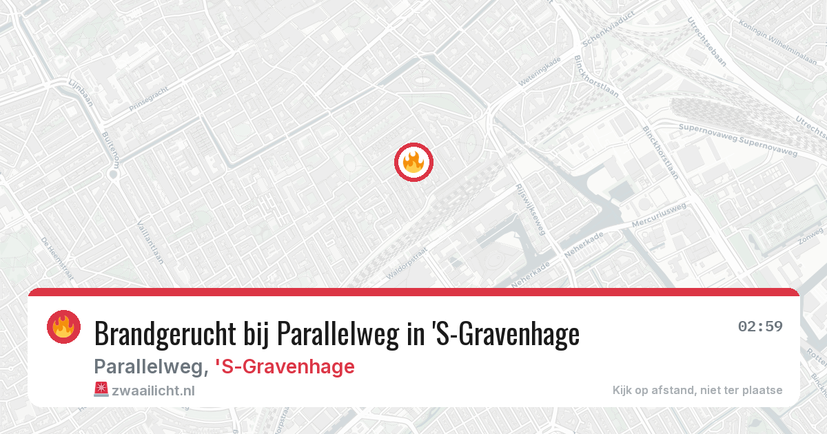 Brandgerucht bij Parallelweg in 'S-Gravenhage — 16 jun 2026