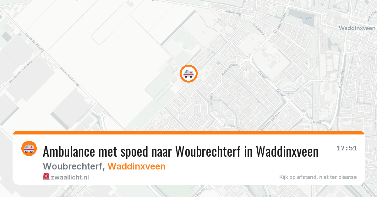 Ambulance met spoed naar Woubrechterf in Waddinxveen — 3 aug 2026