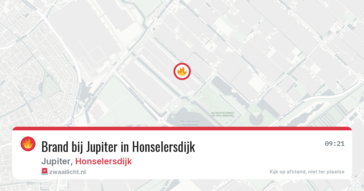 Brand bij Jupiter in Honselersdijk — 18 mrt 2026