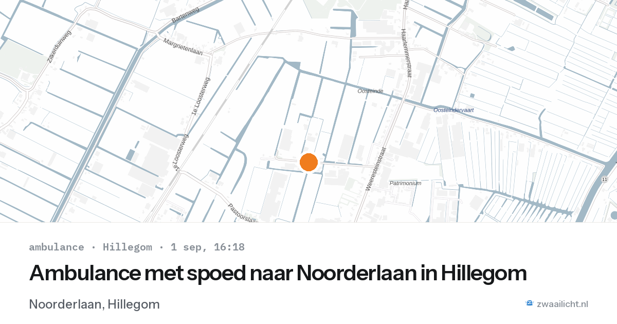 Ambulance met spoed naar Noorderlaan in Hillegom — 1 sep 2026