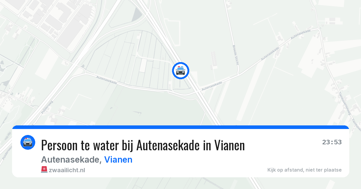 Persoon te water bij Autenasekade in Vianen — 13 mei 2026