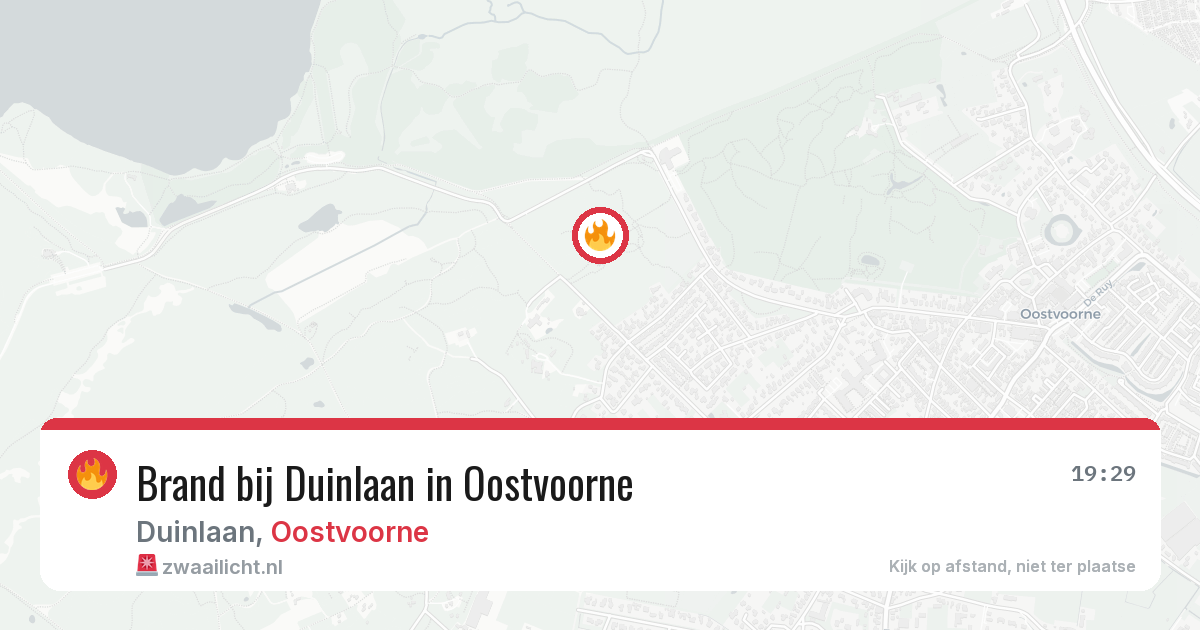 Brand bij Duinlaan in Oostvoorne — 14 aug 2026