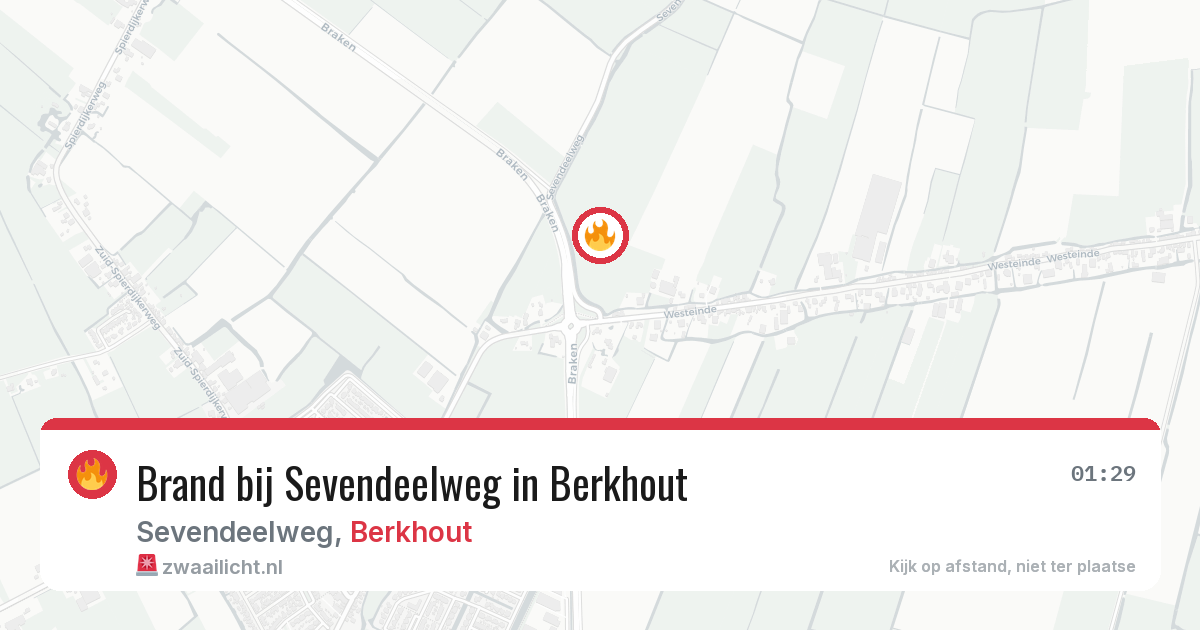 Brand bij Sevendeelweg in Berkhout — 16 apr 2026