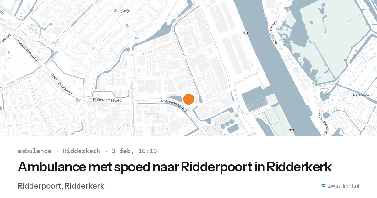 Ambulance met spoed naar Ridderpoort in Ridderkerk — 3 feb 2026