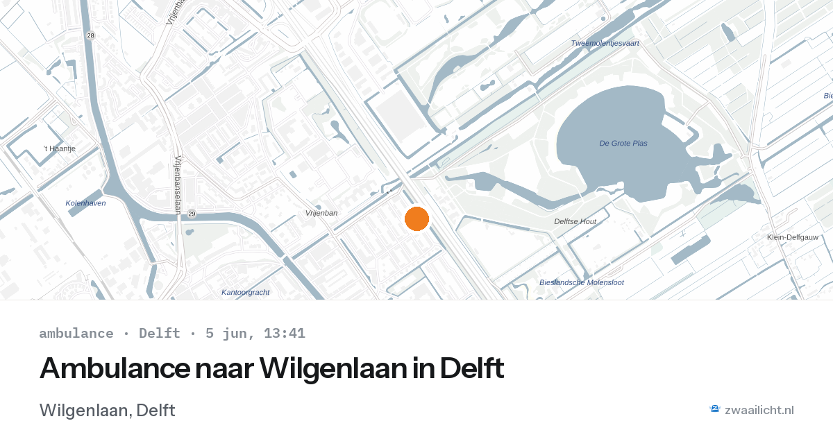 Ambulance naar Wilgenlaan in Delft — 5 jun 2026