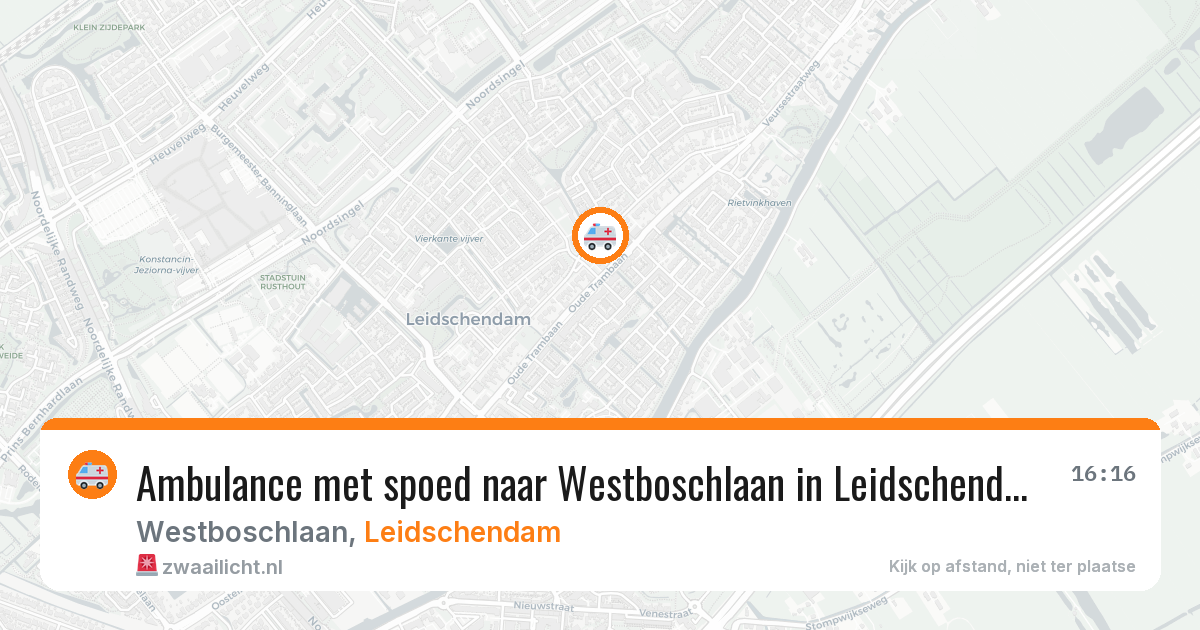 Ambulance met spoed naar Westboschlaan in Leidschendam — 26 mrt 2026