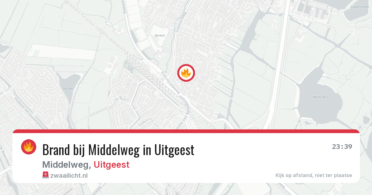 Brand bij Middelweg in Uitgeest — 23 jun 2026
