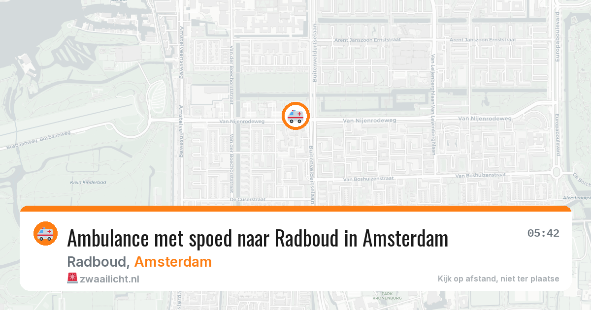 Ambulance met spoed naar Radboud in Amsterdam — 30 jul 2026
