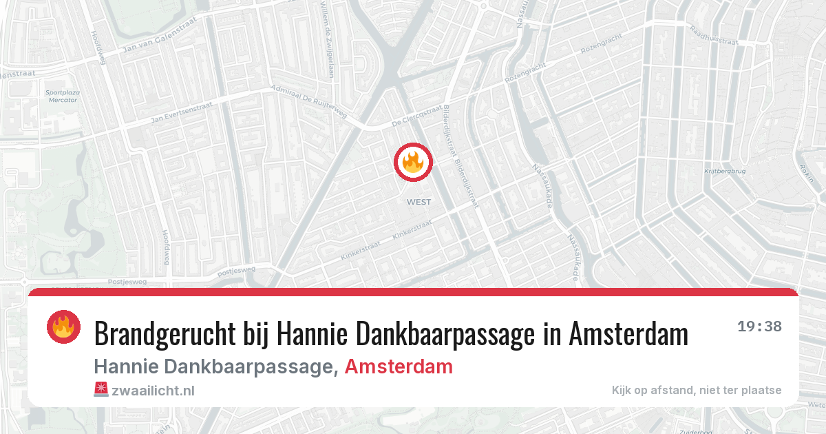 Brandgerucht bij Hannie Dankbaarpassage in Amsterdam — 6 mei 2026